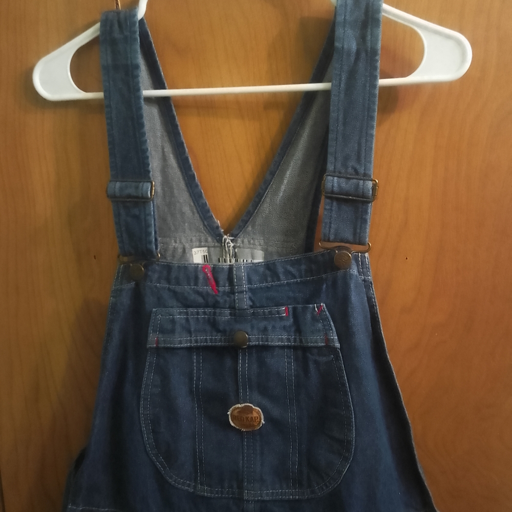 Classic Dark Wash Mens Red Cap Bib Denim Overalls 34/32 - Picture 10 of 16